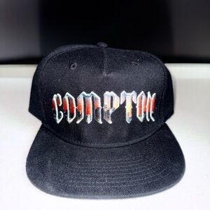 Black Compton Snapback Hat